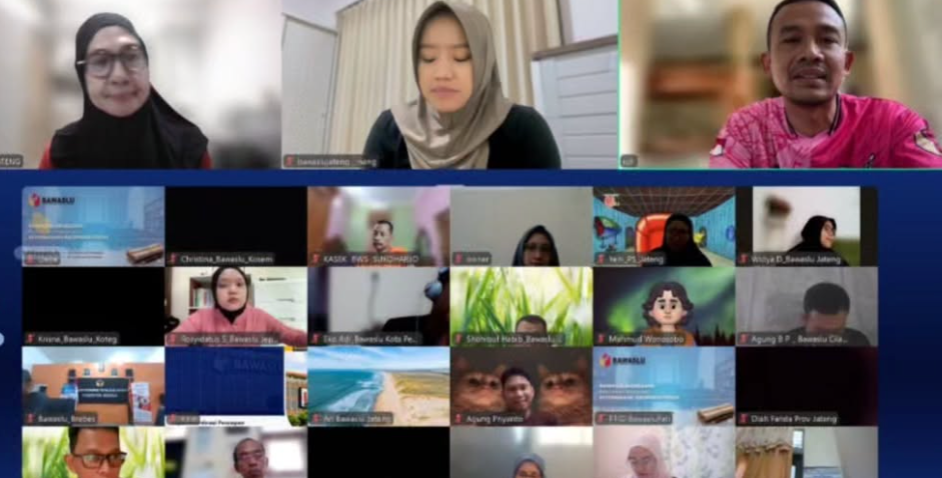 Gayengkan Jum’at Sehati, Bawaslu se-Jateng Ikuti Senam Pagi Daring dan Sosialisasi Optimalisasi Kinerja WFH